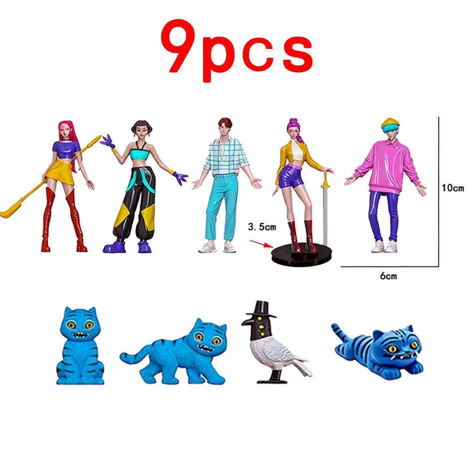 Аниме k-pop Охотники на демонов Набор фигурок Мира Зои Руми Тигр Игрушка Украшение для стола Статуэтки Орнамент для подарков детям