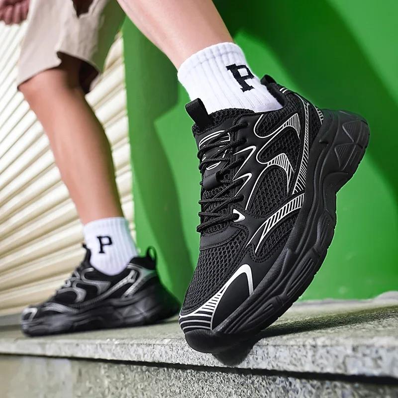 Fashion Summer Men's Casual Sneakers Mesh Breathable Lightweight Classic Dad Shoes Comfortable Non-slip Anti-odor Sports Running Shoe