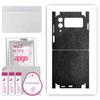apgo Protective Skin Sticker for the Back+sides Compatible with Samsung Galaxy Z Flip4, Full Wrap Film, Foil, Vinyl - Pattern Black Leather
