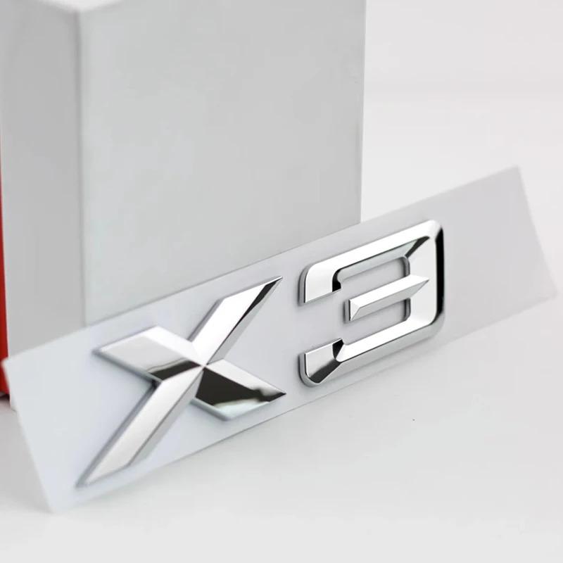 3D ABS Black Chrome Car Letters Rear Trunk Badge X3 Logo For BMW X3 F25 Sticker Emblem X3 E83 F25 G01 Lettering Accessories ia2