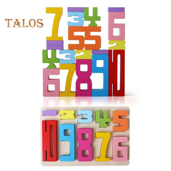 1 набор деревянных конструкторов с цифрами, обучающая цифровая игра-головоломка для мальчиков и девочек, обучение математике, подсчет, красочный конструктор