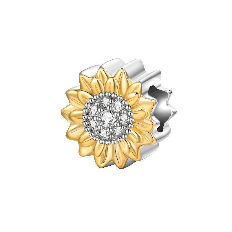 Медь Красочный Шарм Цветок Розы Тюльпаны Маргаритки Бусина Подвеска Подходит Оригинальный Ожерелье Браслет Женские Украшения DIY Подарок