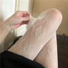 Hollowed Out Lace Mesh Stockings Bottomed Pantyhose Retro Floral Rattan White Black Stocking Tights