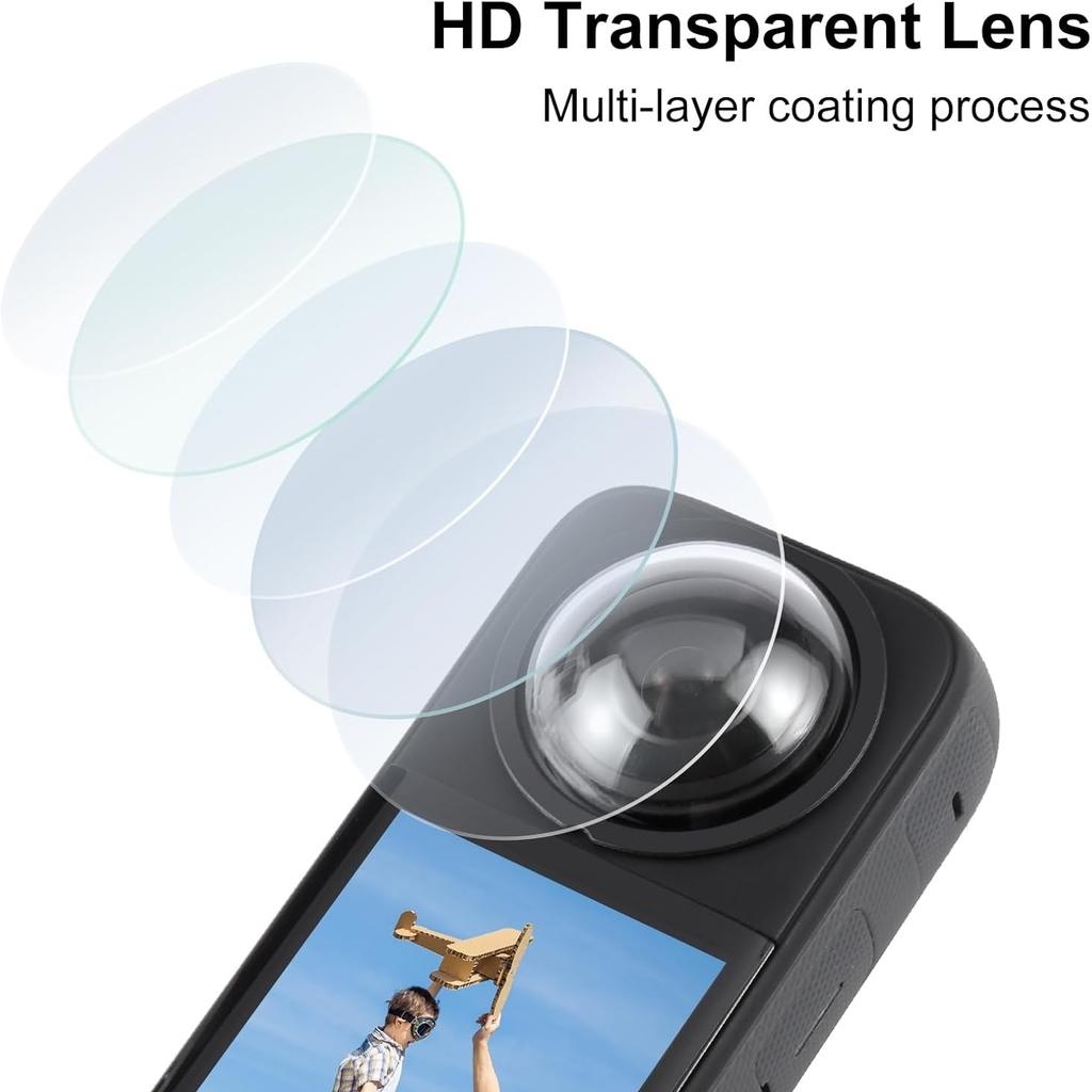 For Insta360 X3 Lens Protector Dual Lens Guards Protective PC Cover Sticky Waterproof Accessories