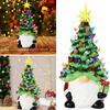 1PC Glowing Dwarf Christmas Tree Gnome Xmas Tree Figurines Statue Ornaments Creative Desktop Decoration Crafts