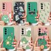Phone Case For Oppo Realme Narzo N63 C61 C63 Reno 12 Reno12 Pro F Bumper Popular Cartoon Dinosaur Cover Anti Drop Liquid Silicone Shell For OPPO Cases