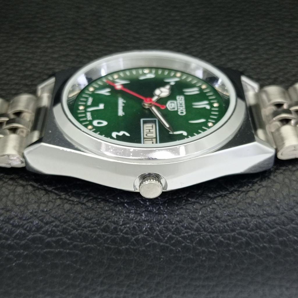 ВОССТАНОВЛЕННЫЕ МУЖСКИЕ ВИНТАЖНЫЕ ЧАСЫ SEIKO 5 AUTOMATIC 6309A ЯПОНИЯ ЗЕЛЕНЫЕ a441345-5