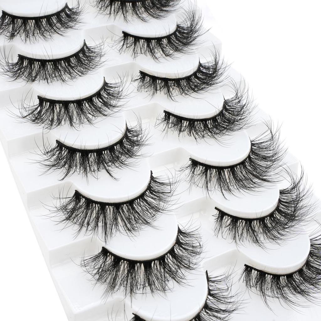 7 Pairs Fluffy 3D Eyelashes: Natural, Dense, Exaggerated Mess for a Bold European & American Look