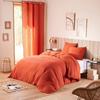 "Noah" Cotton Gauze Duvet Cover Set 240 X 220 for Double Bed 140 To 160 Cm - Noah Terracotta