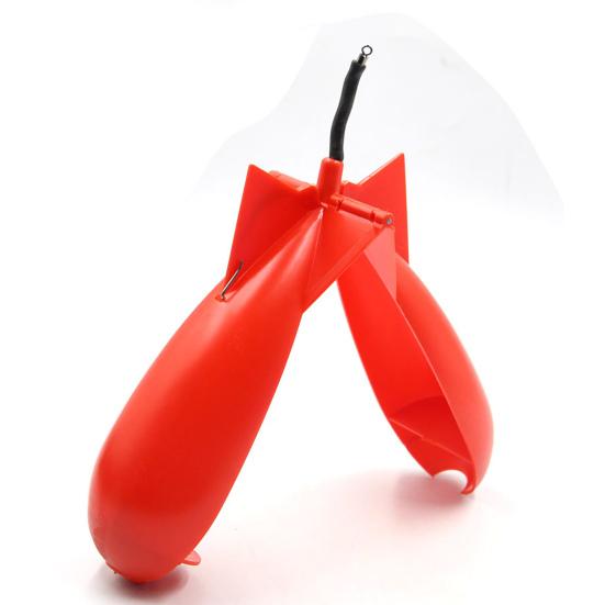 Ergonomic Rocket Shape 360 Degrees Rotating Bait Thrower Practical Large Capacity Lure Thrower Fishing Supplies