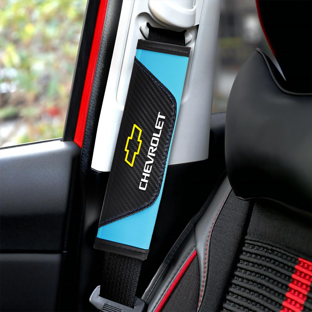 AABHF1 2pcs Seat Belt Covers Car Safety Belt Cover For Chevrolet Epica Silverado Trailblazer Suburban Traverse Onix Colorado Corsa Volt