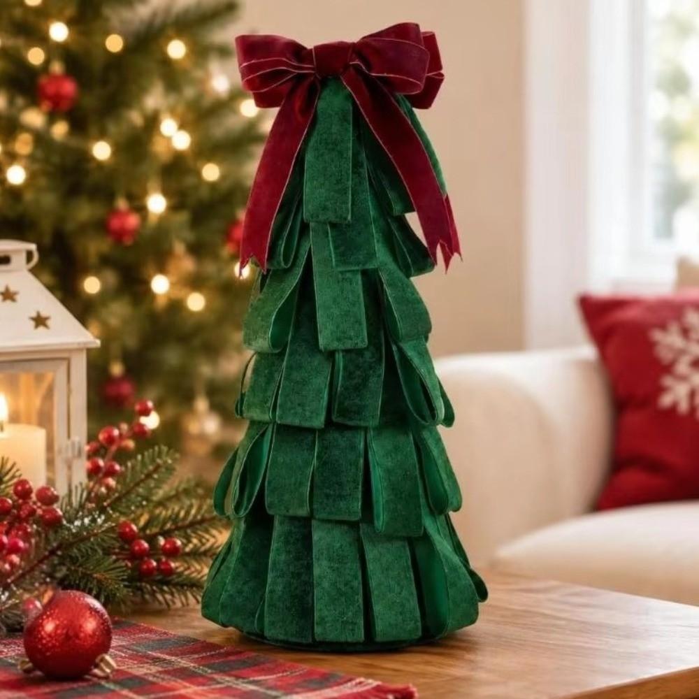 DIY Velvet Christmas Tree Ornament Tree Shape Christmas Tree Decorations Holiday Decor