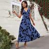 Women's Casual And Fashionable Floral Print V-Neck Sleeveless Dress Sleeveless Dress