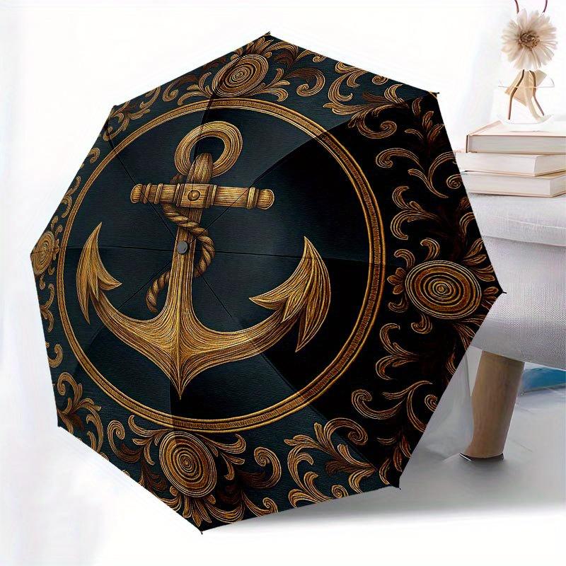 Декоративная тарелка «Морской якорь» - Настенное искусство на морскую тематику Зонт, Портативный компактный зонт тройного сложения для мужчин и женщин R155