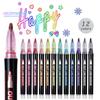 Набор ручек с металлическими блестками 8/12/24 цвета для детей и подростков — быстросохнущие, плавные, забавные принадлежности для рисования каракулей