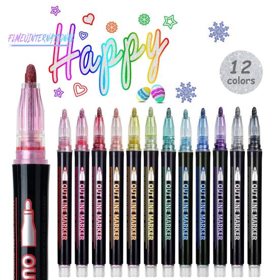 Набор ручек с металлическими блестками 8/12/24 цвета для детей и подростков — быстросохнущие, плавные, забавные принадлежности для рисования каракулей
