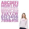Наклейки на одежду розового цвета с буквами алфавита AZ 0-9 футболки толстовки с капюшоном термопрессовые аппликации наклейки для одежды своими руками термопереносы