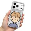Простой Чехол Мальчик для iphone 12 13 XS Max 16 Plus 11 14 Air XR 18 Pro Max 17 Pro 15 Серебристый Блеск Трескающийся Фон