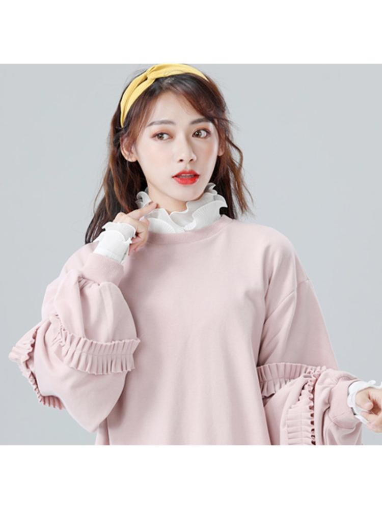 Женская 2 шт., многослойный накладной воротник с оборками и стойкой, с накладными рукавами, манжетами, комплект браслетов, съемная половина рубашки на пуговицах