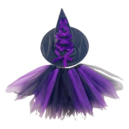 Chiffon Skirts Hat Set Adult Kids Gauze Tulle Ballet Skirt Pleated Fluffy Skirt Ruffles Mesh Halloween Costume