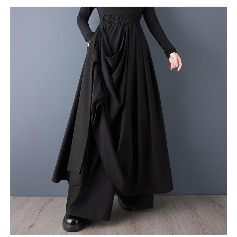 DIMANAF Plus Size Women Bottoms New Long Pants Skirts Loose Trousers Big Size Casual Spring Autumn Solid Black