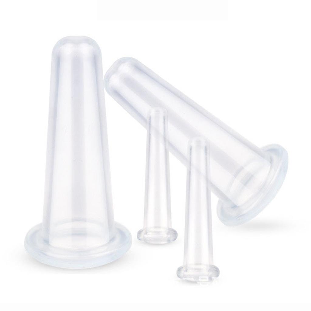 4 шт. силиконовые массажные чашки для лица, устройство для банок, набор для лица, силиконовые чашки, для лица и глаз