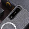 Магнитный кожаный чехол Magsafe для Sony Xperia 1 VII Xperia 10 vi 1 vi 10 V 5 V 1 V 1 IV 5 IV Тканевая крышка для беспроводной зарядки