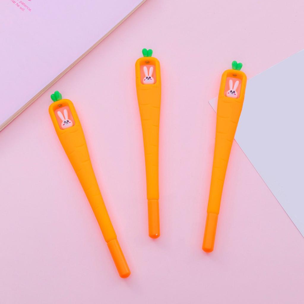 4 шт. Милая мультяшная ручка с морковкой, студенческая творческая черная ручка для воды 4 мл