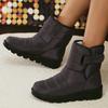 Модные утолщенные плюшевые зимние ботинки для женщин, сохраняющие тепло, водонепроницаемые зимние ботинки для женщин, удобные нескользящие ботинки на щиколотке из хлопка, размер 44