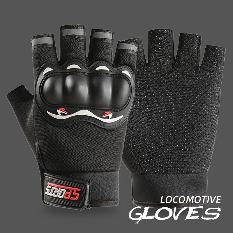 Мотоциклетные перчатки Мужские Мотоциклетные Уличные Гоночные Экипировка Защита Ладони Дышащие Перчатки Без Пальцев Рыцарские Противоударные