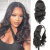 Wig European and American medium black long curly hair hot-selling chemical fiber headgear V Part Wig Body