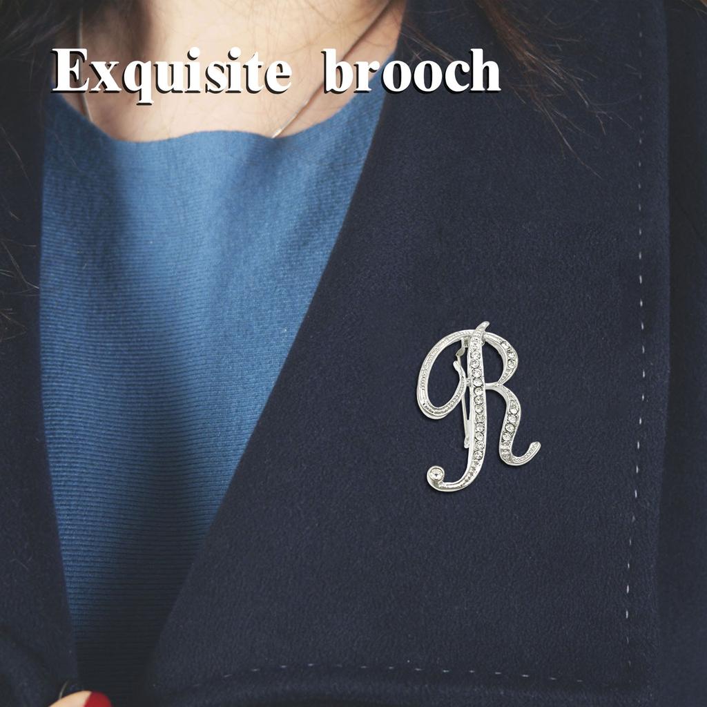 English Letter Brooch With Water Filled Diamond Alloy Chest Flower, Clothing Accessory Pin