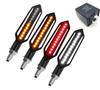 LED Sequential Flowing Turn Signals for Motorcycles 4 Pcs Set 2 Pin 3