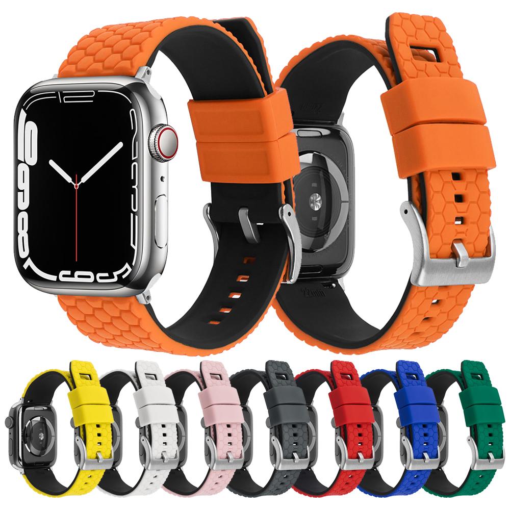 Силиконовый ремешок с сотовой текстурой для Apple Watch Band 45мм 44мм 41мм 40мм 42мм Браслет для iWatch Series 7 6 SE 5 4 3 Ремешок для часов
