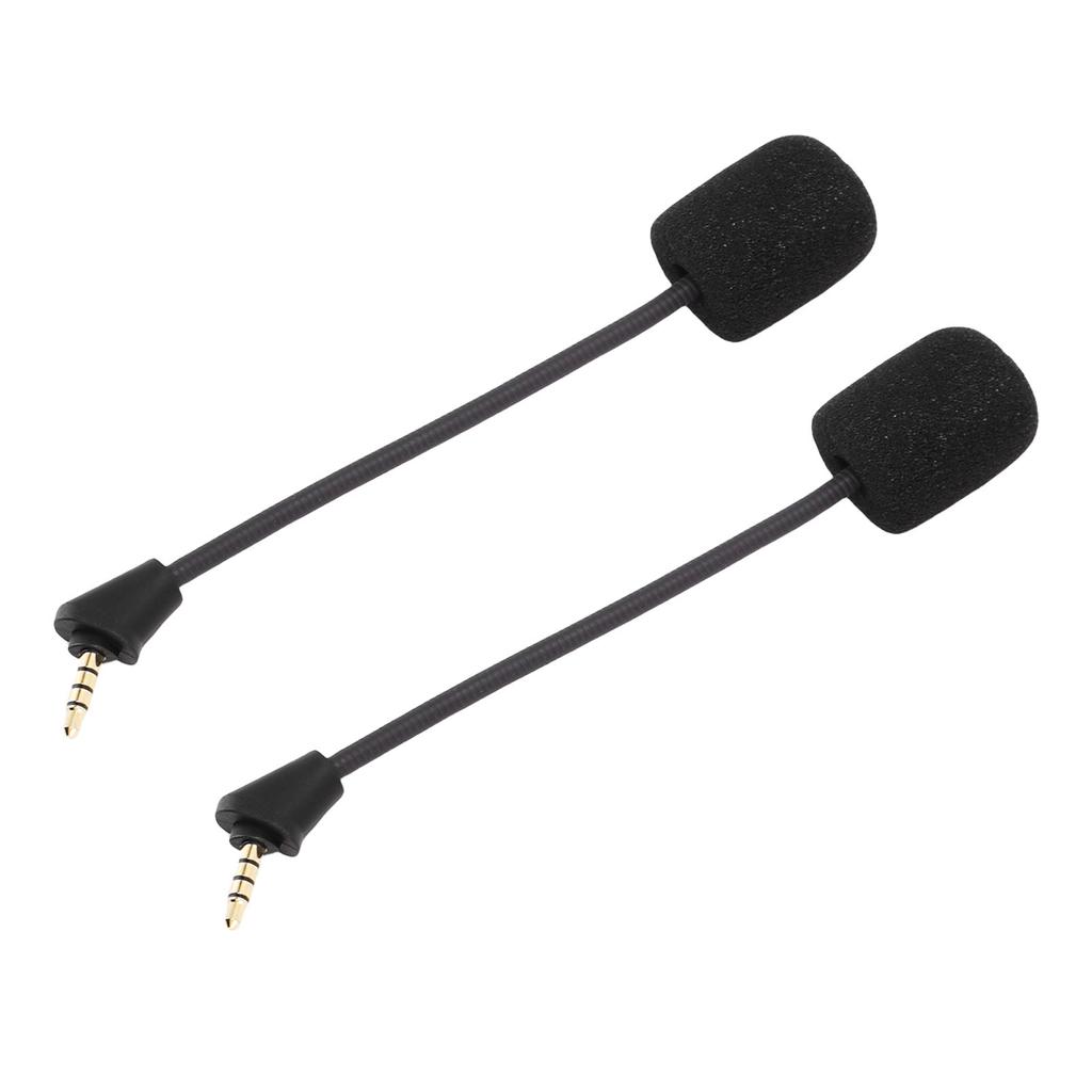 2pcs Microphone Replacement for Kingston HyperX Cloud II Wireless Gaming Headset Noise Cancelling 3.5mm Detachable