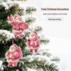 10-Piece Розовые деревянные украшения Санта-Клаус: Двумерные плоские украшения для праздничной елки.