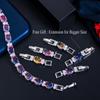 WWJ Unique Rainbow Mystic Cubic Zirconia Chain Link Bracelets