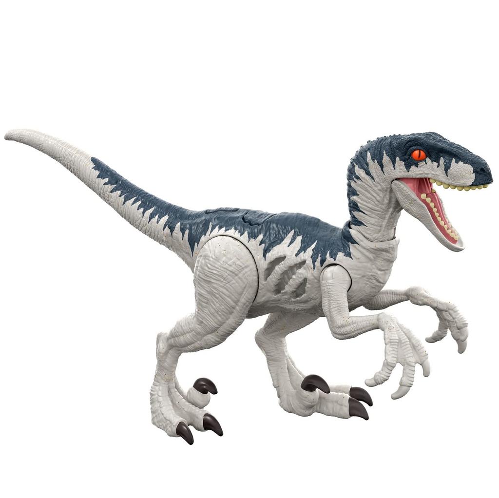 Mattel Мир юрского периода Настоящая мини-фигурка Велоцираптора GWN14 Серая Средне повреждена! [Общая длина прибл.. 20 см] [Возраст 3+]