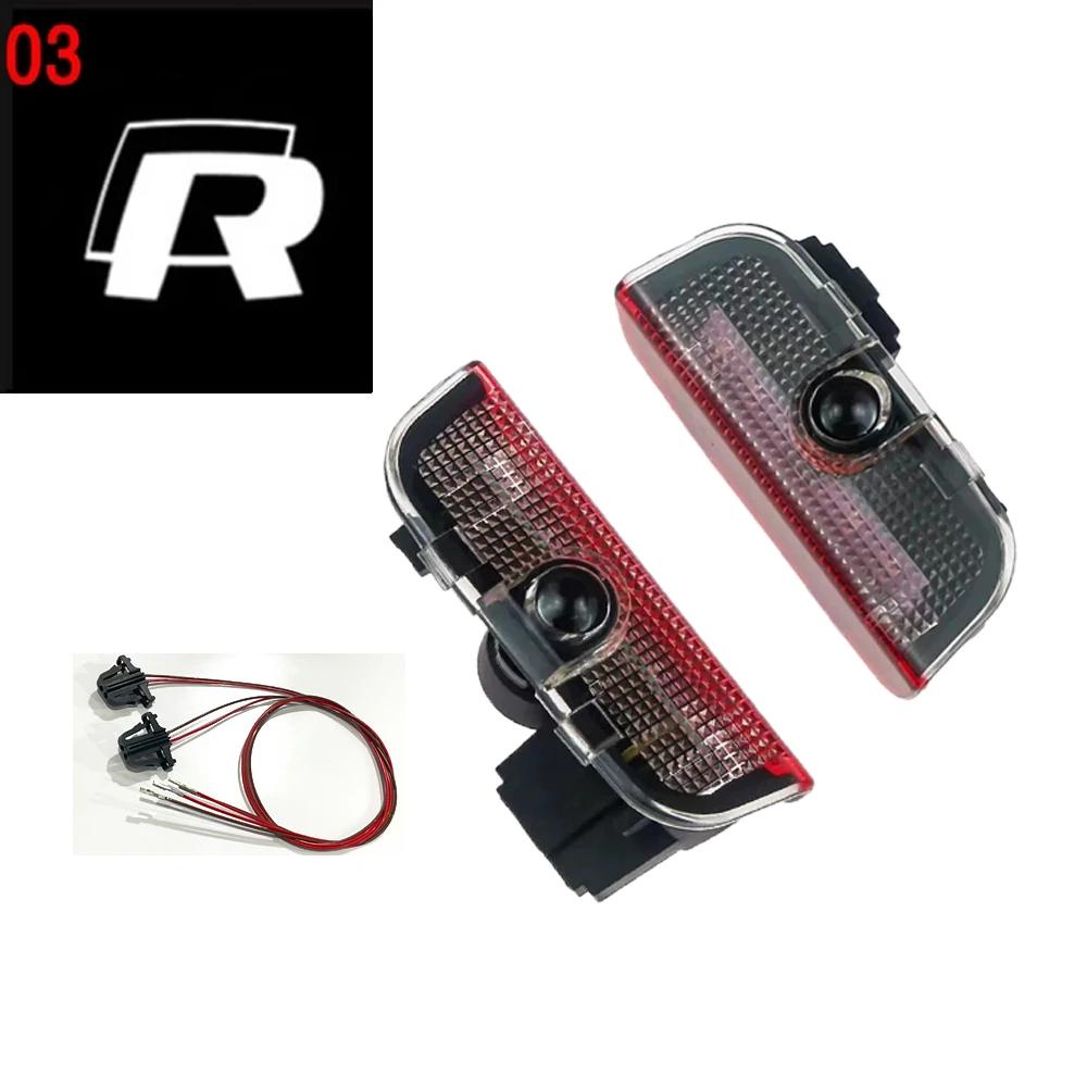 For VOLKSWAGEN VW 2PCS Led Car Door Welcome Lamp Laser Projector Logo Night Light For VW Volkswagen Golf Sagitar Phideon Touareg