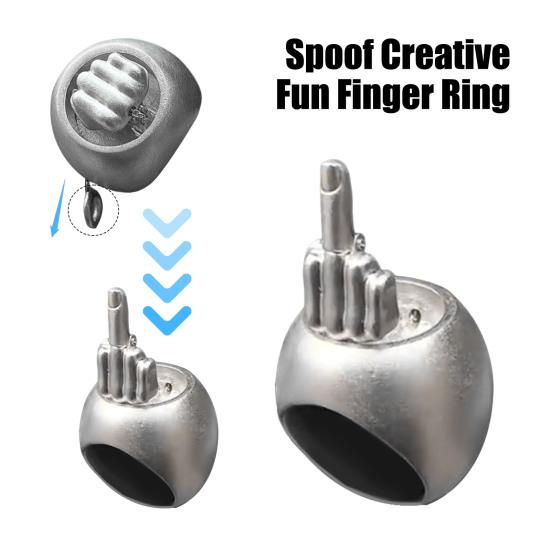 Кольцо с поднимающимся средним пальцем, вращающееся кольцо со средним пальцем, ретро, личность, ниша, кольцо для снятия стресса, рождественская шутка, средний палец