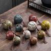 Creative Ceramic Small Tea Pot Kiln Turned Vintage Storage Candy Jar Portable Tea Set Accessories Medicine Powder Food Container