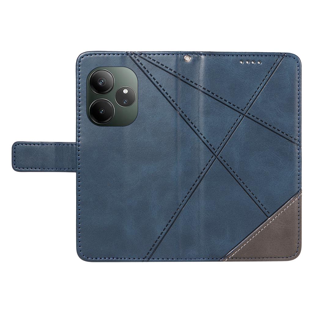 Для Realme GT 6 5G Чехол Кожаный Геометрическая Линия Чехол для Телефона Держатель для Карт Магнитная Застежка