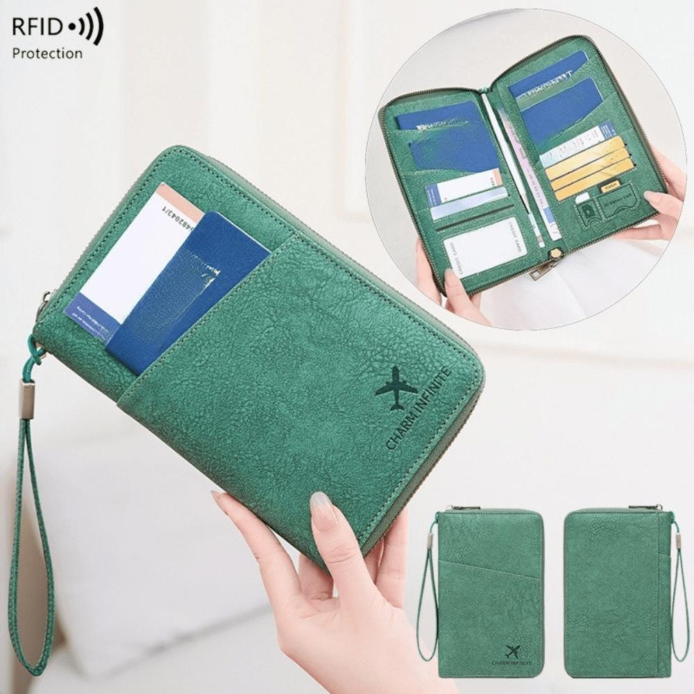 Новая RFID-антимагнитная сумка для паспорта, Держатель для паспорта с длинной молнией, Держатель для билетов, Многофункциональная сумка для хранения удостоверений личности