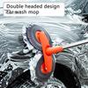 Швабра для мытья автомобиля, вращающаяся двухголовая щетка для очистки, телескопическая длинная ручка, инструмент для мытья автомобиля, швабра из микрофибры для лобового стекла