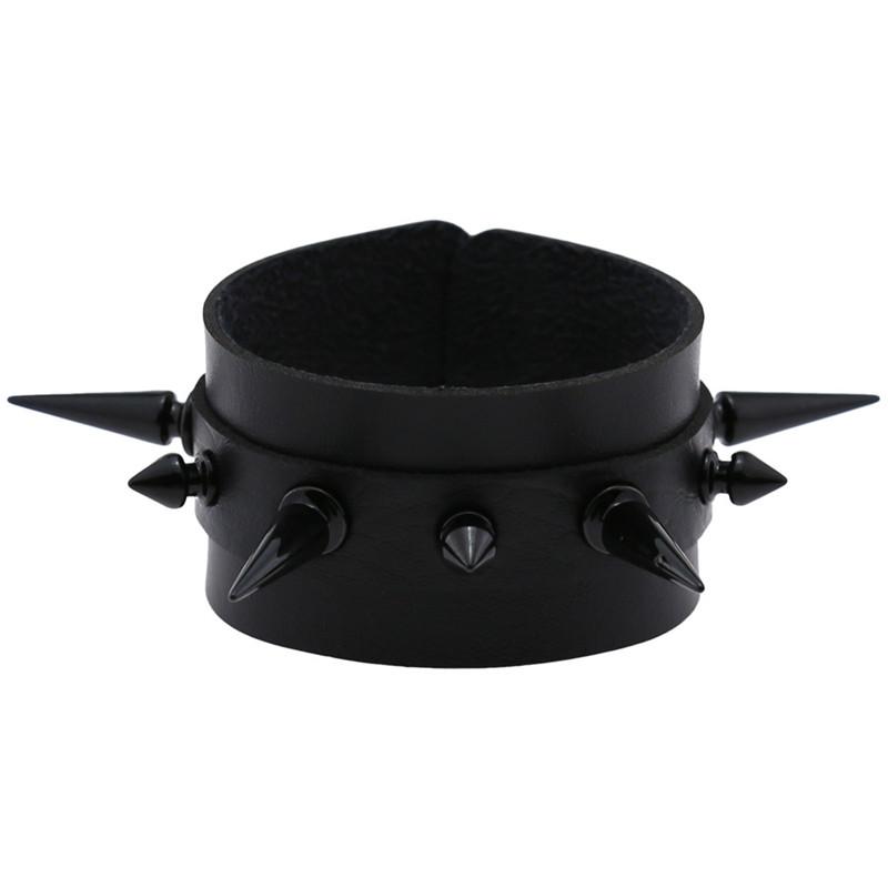 New Black Punk Spike Rivets Bracelets For Women Stud Bracelet PU Leather Charm Cuff Bracelets Cuff Bangles Jewelry Party Gift