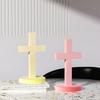 DIY Cross Craft Silicone Mold 3D Cross Candle Plaster Resin Casting Mold Reliquary Jewelry Display Stand Easter Gift Making Tool