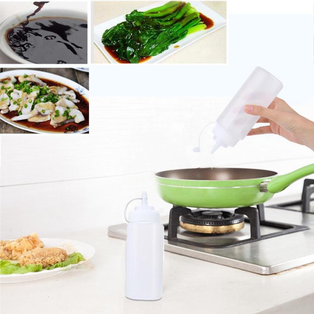 8-Pack Multipurpose Condiment Bottles For Dressing, More – Reusable Plastic Containers With Lids,  , Dishwasher Safe By 8 Oz/240 Ml