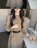 Chic Korean Style Knitted Sweater Dress for Autumn & Winter - Slimming Waist, Thick Base Layer