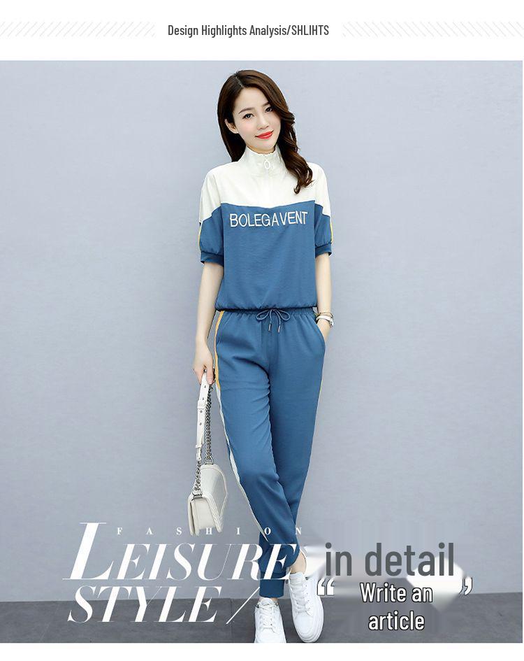 Summer 2025 Women's Trendy Sporty Two-Piece Jogger Set: Age-Reducing & Stylish Casual Wear