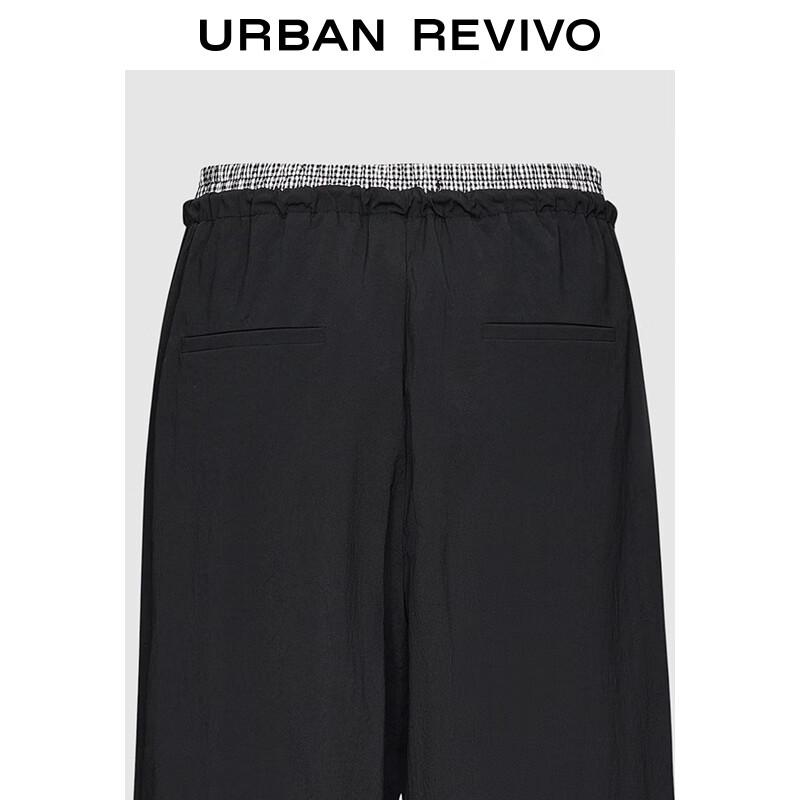 UR Women's Casual Plaid Drawstring Straight Leg Pants